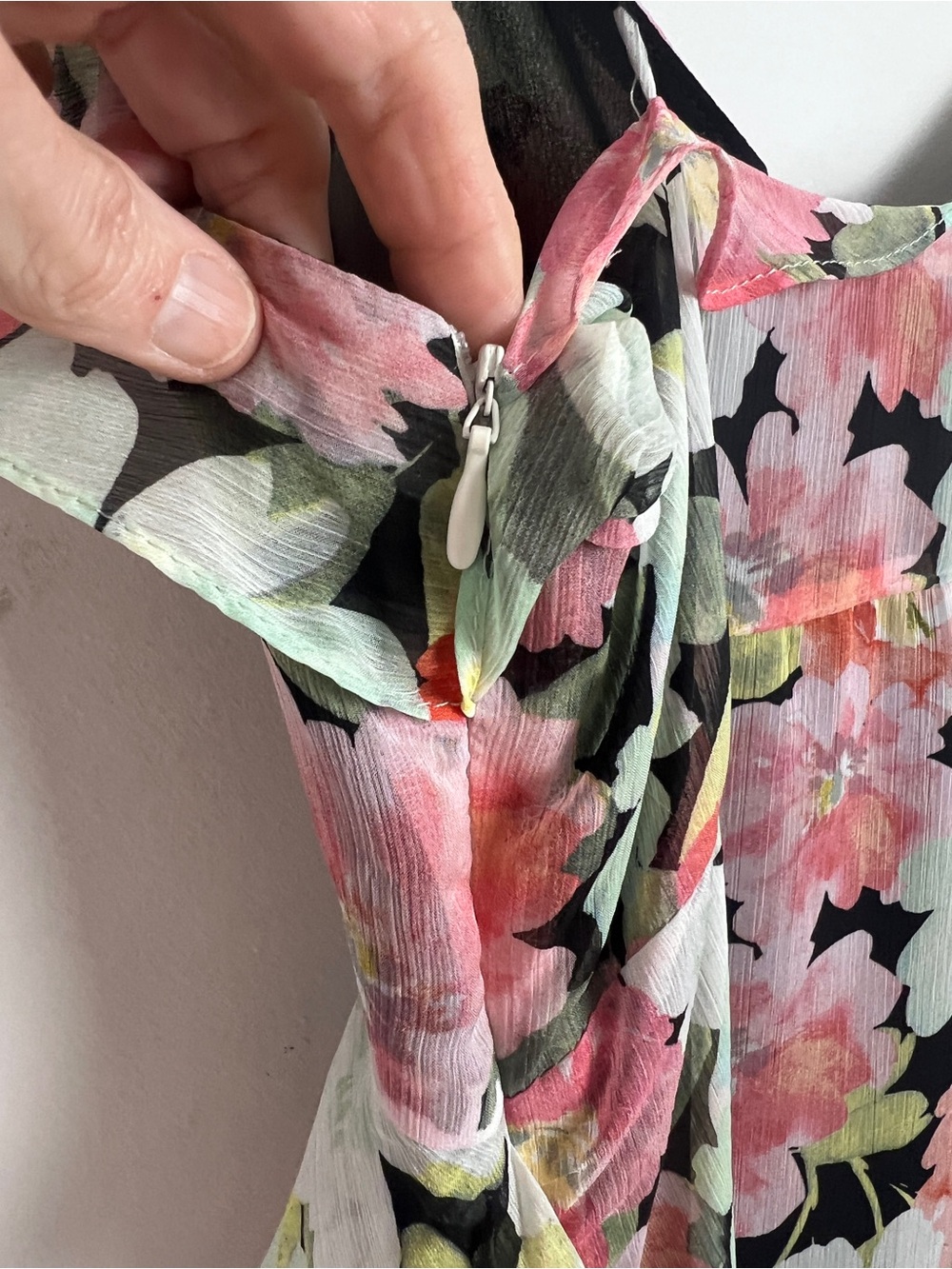 NEW ZARA Medium Floral Print Chiffon Tiered Ruffle Asymmetrical Hem Midi Dress - Picture 12 of 15